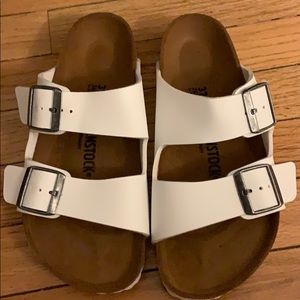 Brand new white leather Birkenstock’s